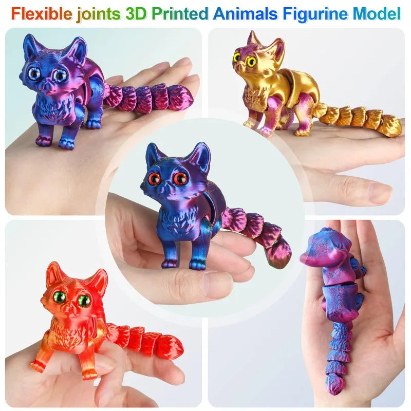 12/16cm 3D Printed Articulated Cute Cats Figurine Miniature Living Room Decor Car Desktop Home Decoration Accessories Kids Gifts Elk-Valley 3D