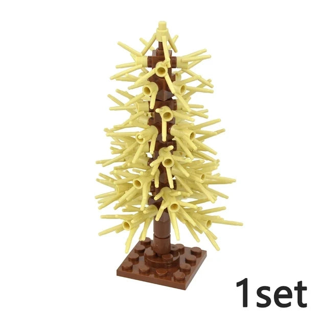 DIY Plant Tree City Bricks Assemble MOC Pine Christmas Tree Model Building Blocks Educational Sunflower Brick For Children Gifts Elk-Valley 3D