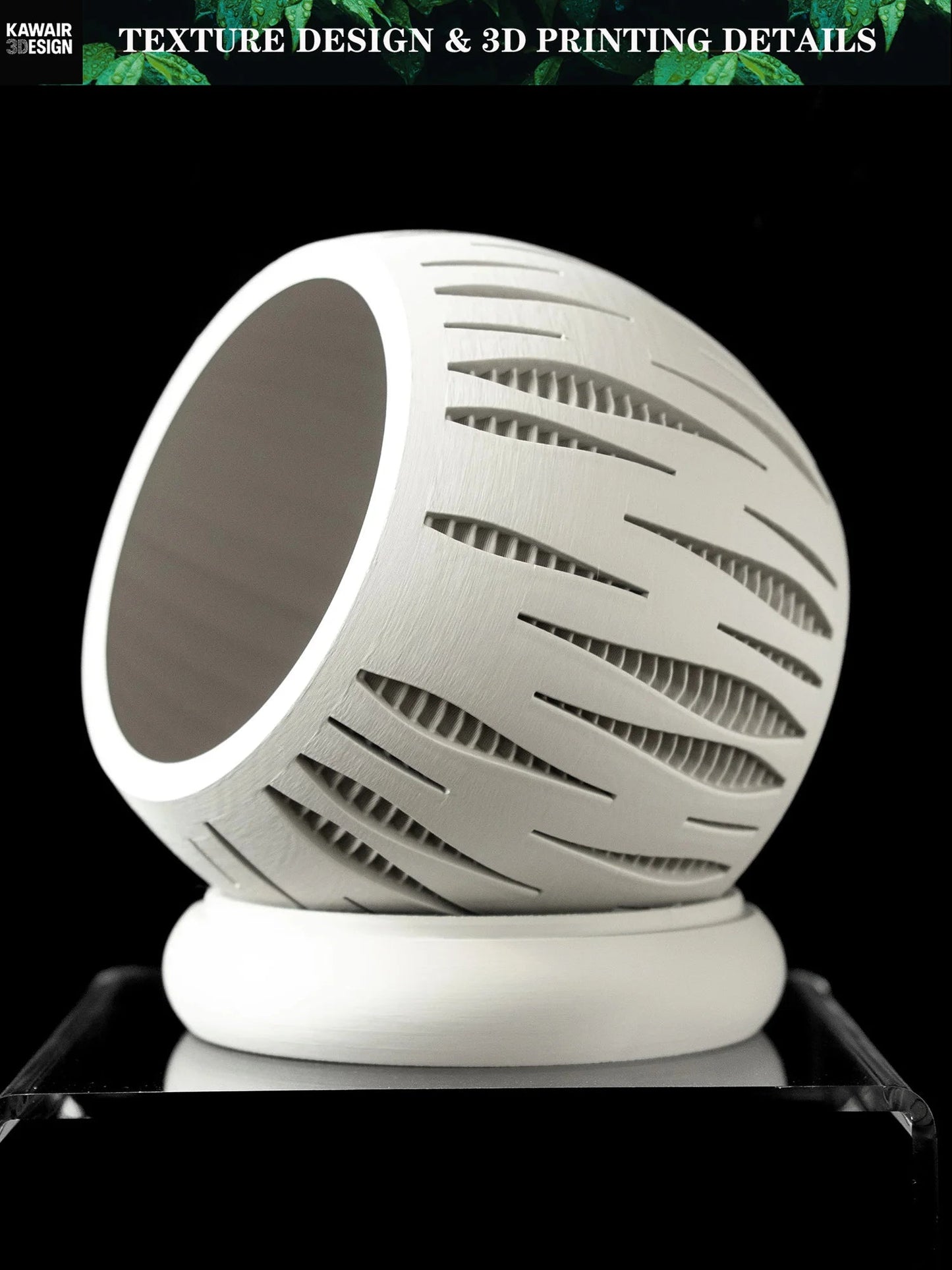 3D Printed Plant Pot Biodegradable Flower Planter for Home  Pots for Plants DecorRound flowerpot Eco-Friendly Sustainable Gift Elk-Valley 3D