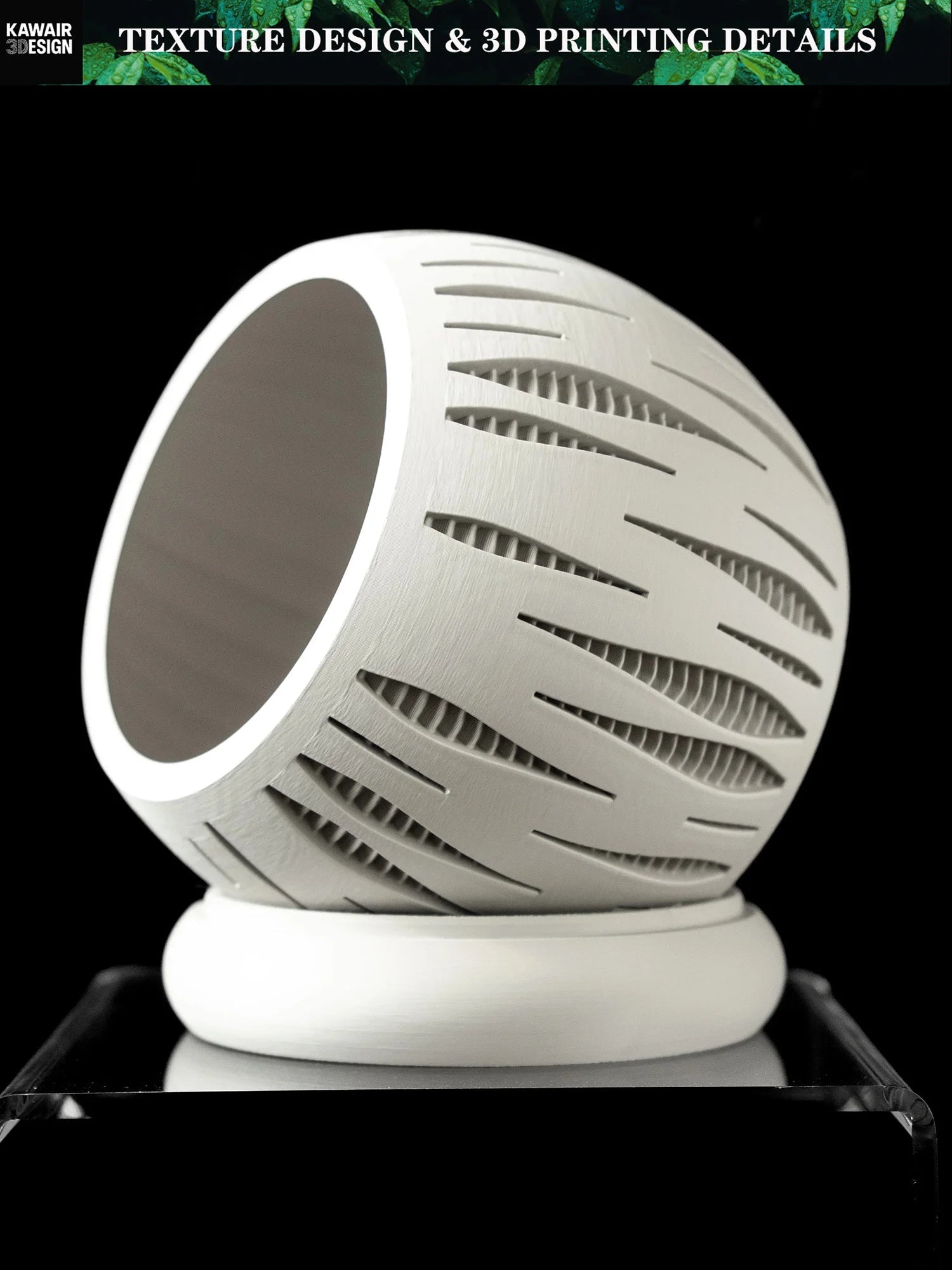 3D Printed Plant Pot Biodegradable Flower Planter for Home  Pots for Plants DecorRound flowerpot Eco-Friendly Sustainable Gift Elk-Valley 3D