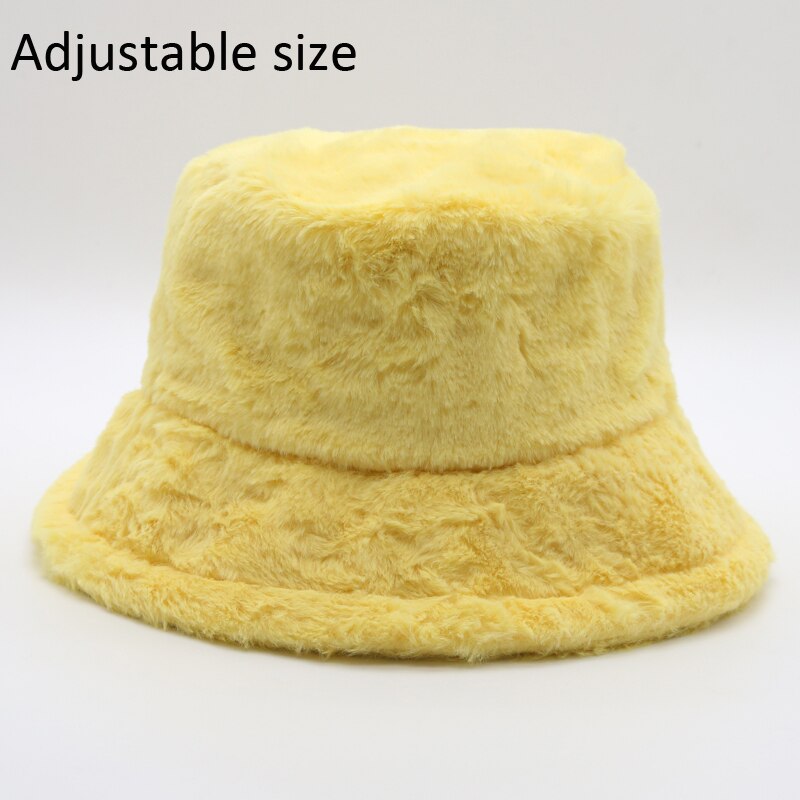 Winter Cow Leopard Faux Fur Fluffy Bucket Hats Women Outdoor Warm Sun Hat Soft Velvet Furry Fisherman Cap Girl Fashion Panama Elk-Valley 3D
