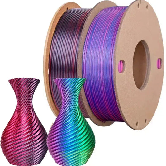 Silk PLA 3D Printer Filament 1.75mm, Dimensional Accuracy +/- 0.03 mm, 500g (250g x 2) Pack，Fit Most FDM 3D Printer ﻿