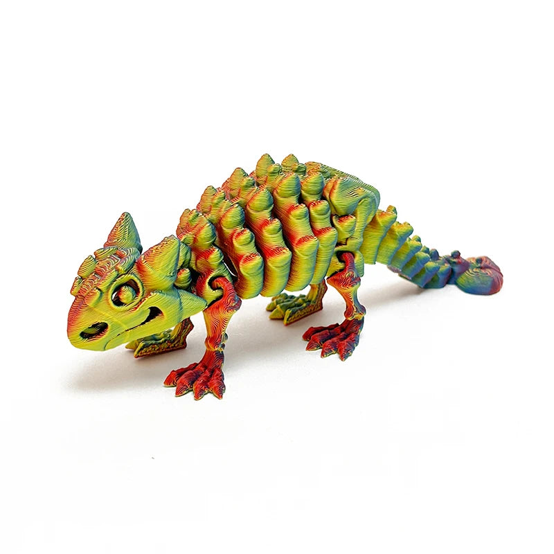 Mini 3D Printed Dinosaur Skeleton Model Movable Joints Velociraptor Decor Office Desk Ornament Kids Gift Home Decoration Elk-Valley 3D
