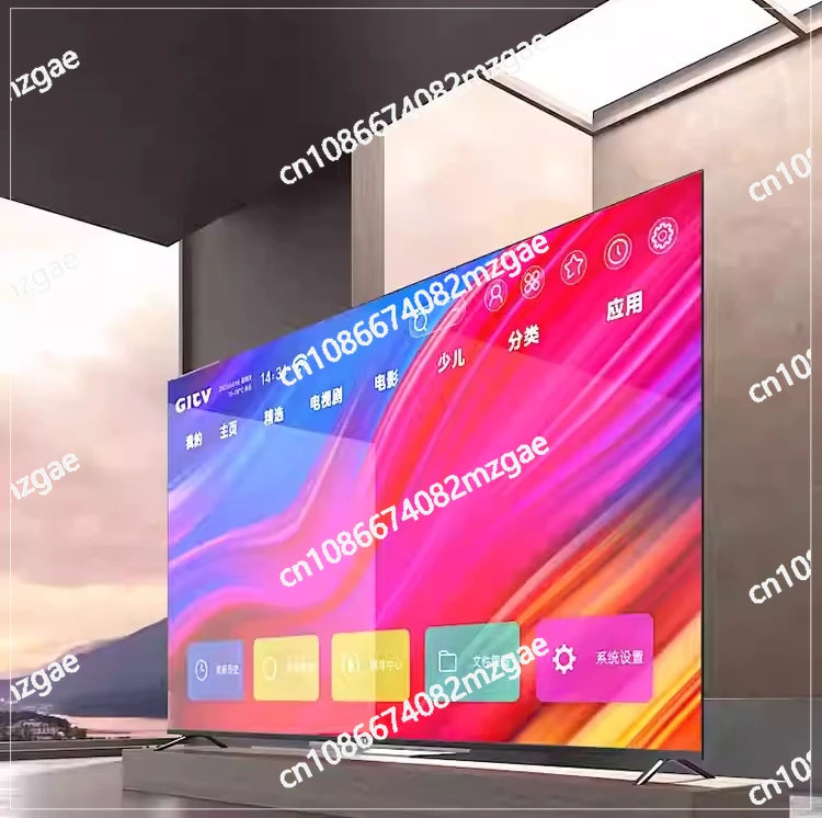 Frameless Full Screen 50-100Inch TV 120 Network Wifi75 Far-Field Voice 85 HD 4K LCD Display Elk-Valley 3D