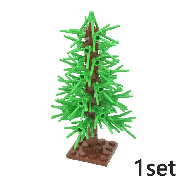 DIY Plant Tree City Bricks Assemble MOC Pine Christmas Tree Model Building Blocks Educational Sunflower Brick For Children Gifts Elk-Valley 3D