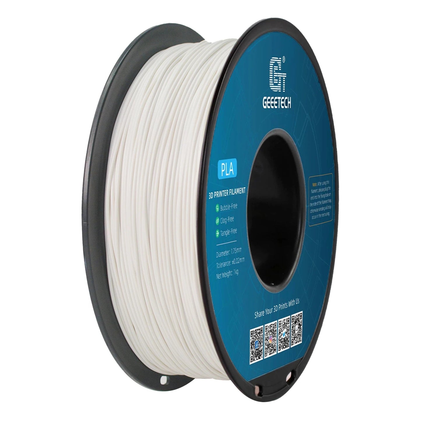 Geeetech 3d printer Filament PLA PETG Plastic 1kg 1.75mm,Tangle-Free, 3d printing wire materials, black, white, vacuum packaging Elk-Valley 3D