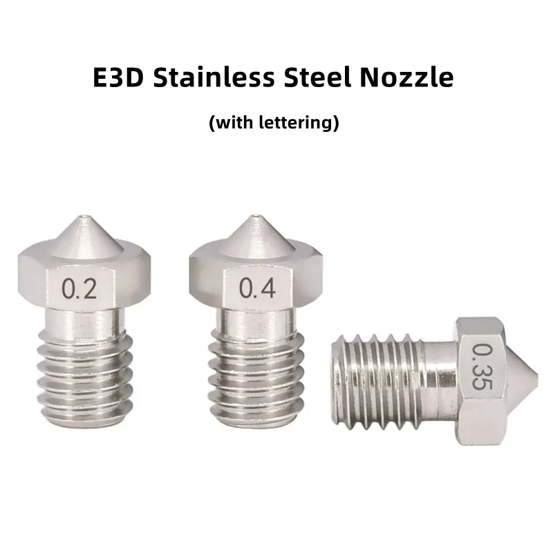10PCS  3D Printer V6 M6 Threaded Brass Nozzle 0.2/0.25 0.3/0.4/0.5/0.6/1.0mm for 1.75/3.0mm Filament E3D V5 V6 Hotend Extruder Elk-Valley 3D