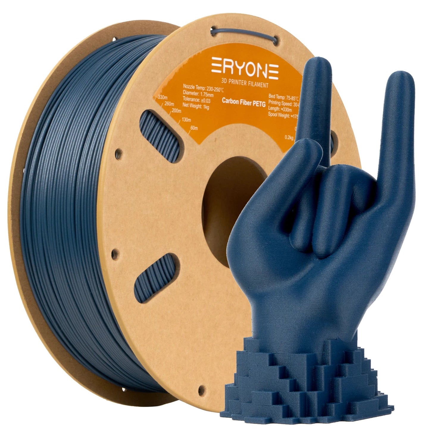 Eryone 1KG PETG Carbon Fiber Filament 1.75mm, 15% CF High Rigidity 3D Printer Filament, +/-0.03mm Elk-Valley 3D