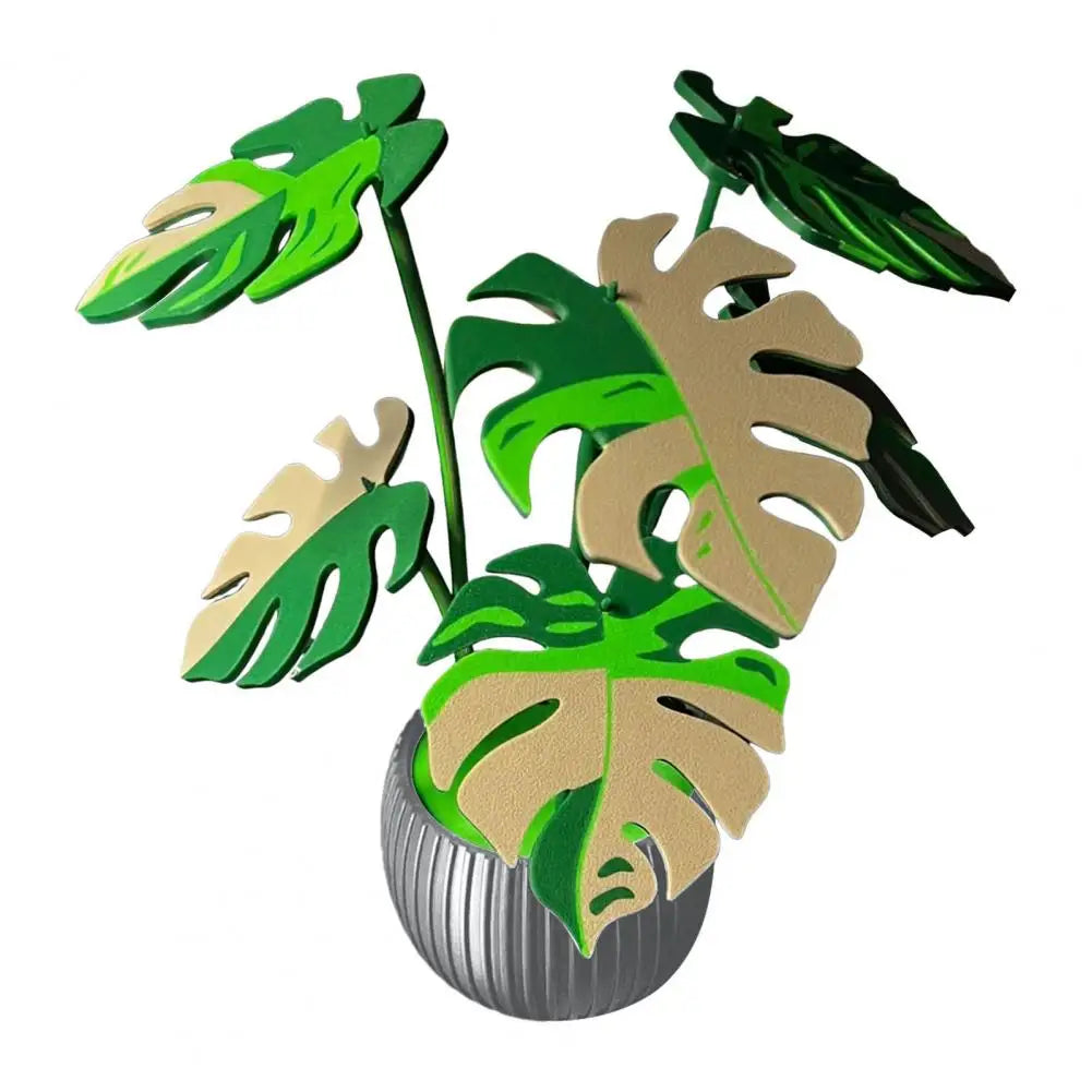 Monstera Leaf Coaster Leaf Shape 3D Printed Dining Table Coasters Tropical Leaf Coaster Heat Resistant PLA Anti-scald Mat Elk-Valley 3D