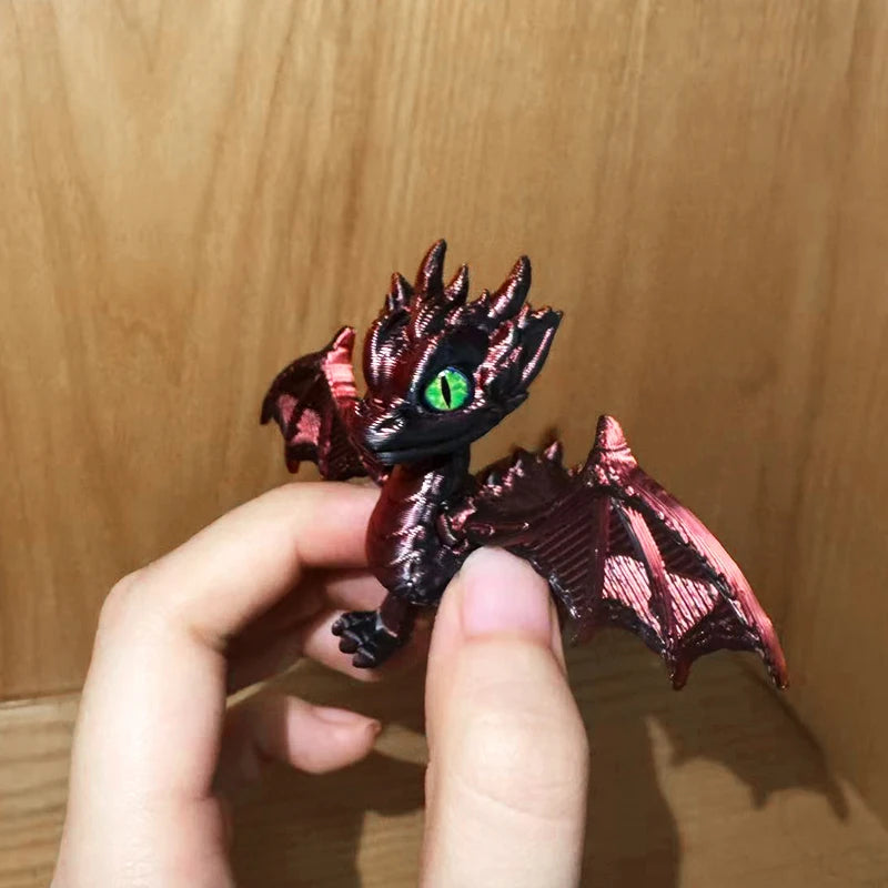 3d Printed Dragon,Fidget Dragons Toy Figurines, Animal Joint Activity Models Desktop Ornaments Simulation Model Figurines Gifts Elk-Valley 3D