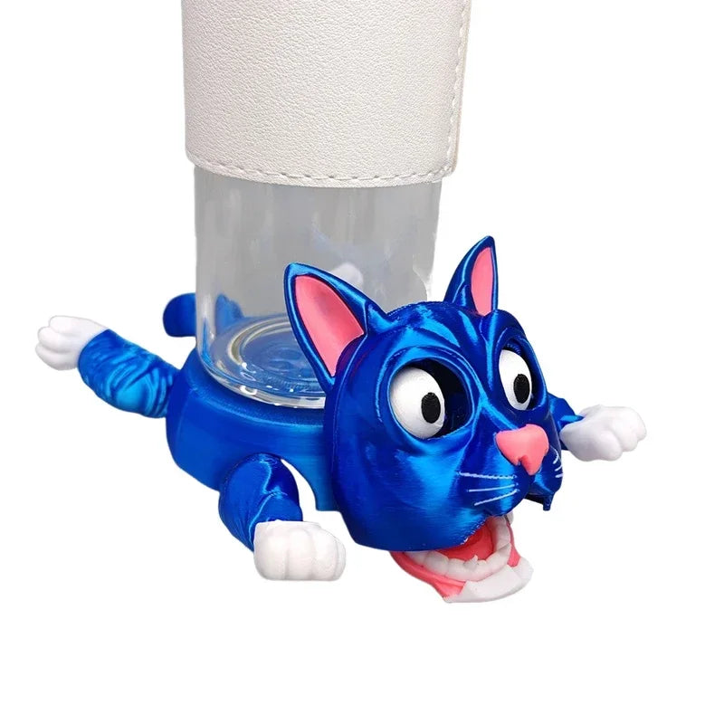 Creative 3D Printed Cat Coaster Funny Panicked Cat Cup Pad Tea Mug Coffee Drinks Holder Office Desktop Home Decoration Ornament Elk-Valley 3D
