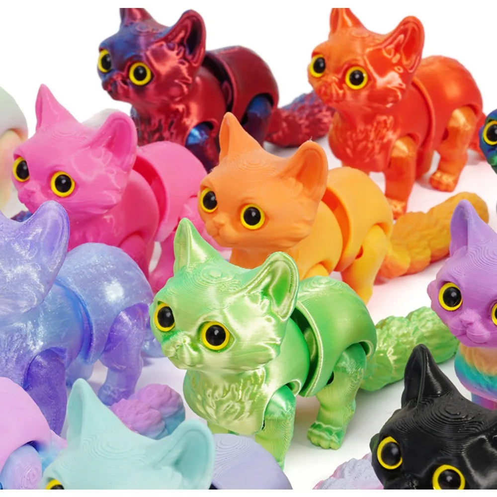 3D Printed Cute Cats Tail Joint Movable Kawaii Kitten Ornament Room Decor Car Decorations Desktop Decorations Gifts To Friends Elk-Valley 3D