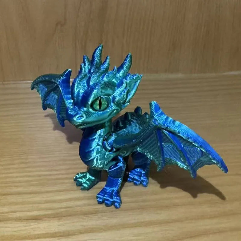 3d Printed Dragon,Fidget Dragons Toy Figurines, Animal Joint Activity Models Desktop Ornaments Simulation Model Figurines Gifts Elk-Valley 3D