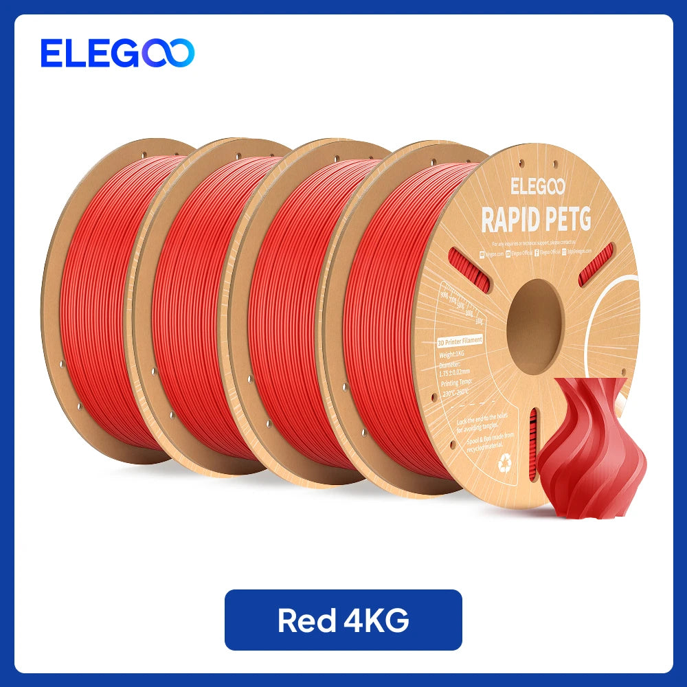 ELEGOO Rapid PETG Filament 1.75mm 1KG,High Speed 30-600mm/s 3D Printer Filament 1kg Fits for Most FDM 3D Printers Elk-Valley 3D