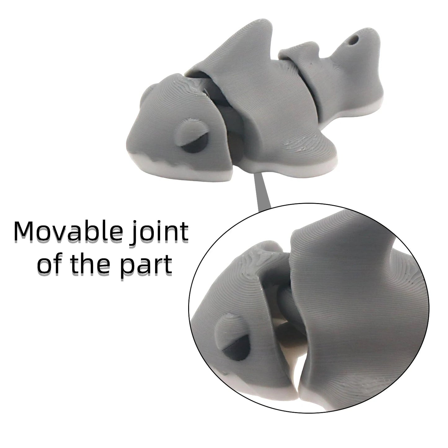 3D printed hammerhead shark+shark, with movable joints, simulating marine life models Elk-Valley 3D
