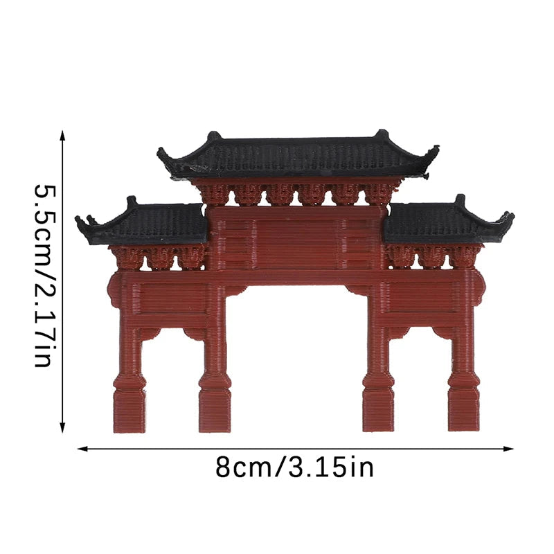 Miniature Archway Statue Ancient Building Model Japanese Garden Decor Fish Tank Decor Memorial Gate Mini Aquarium Decorations Elk-Valley 3D