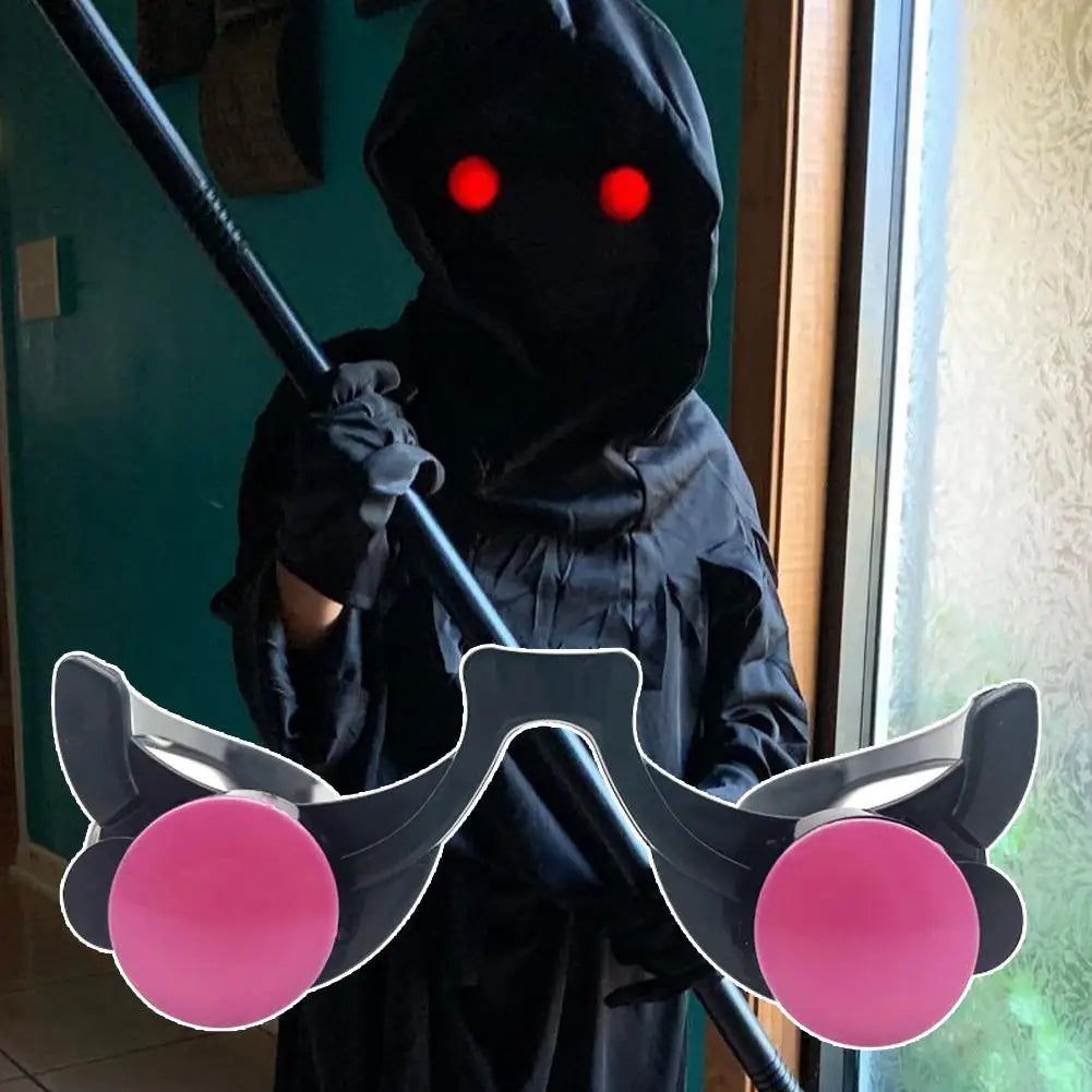 LED Luminous Glow Glasses Funny Red Eyes Halloween Clown Cosplay Anime Accessories For Christmas Bar KTV Birthday Party Elk-Valley 3D