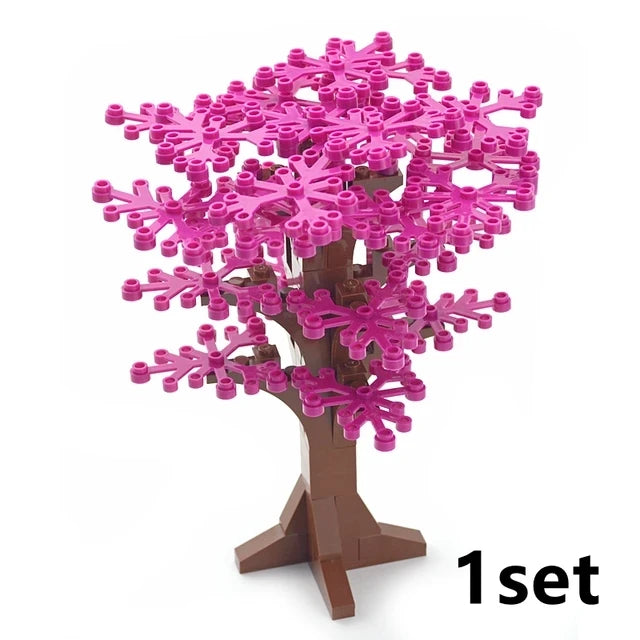 DIY Plant Tree City Bricks Assemble MOC Pine Christmas Tree Model Building Blocks Educational Sunflower Brick For Children Gifts Elk-Valley 3D