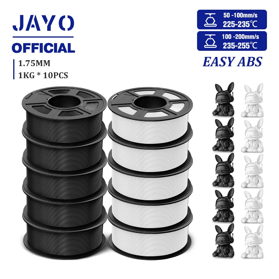 JAYO ASA / ABS / Easy ABS Filament 1.75mm 1KG 3D Filament Low Printing Temperature ABS 3D Printer Filament Excellent Resistance Elk-Valley 3D