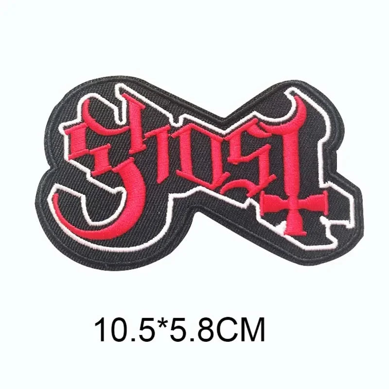 5PCS/ Text Clothing Stickers Fabric Applique Embroidery Iron On Patches,Punk Rock Music Band Badges Clothes Striped Sewing Patch Elk-Valley 3D