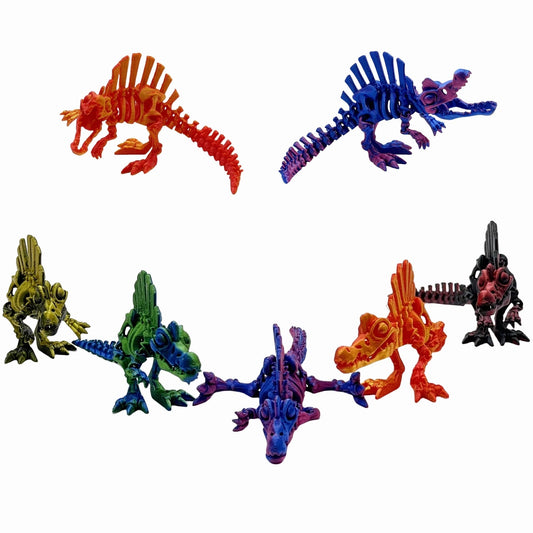 3/5 pieces set 3D printed 15cm Spinosaurus, multiple colors, movable joints can stand and lie down, home party holiday Elk-Valley 3D