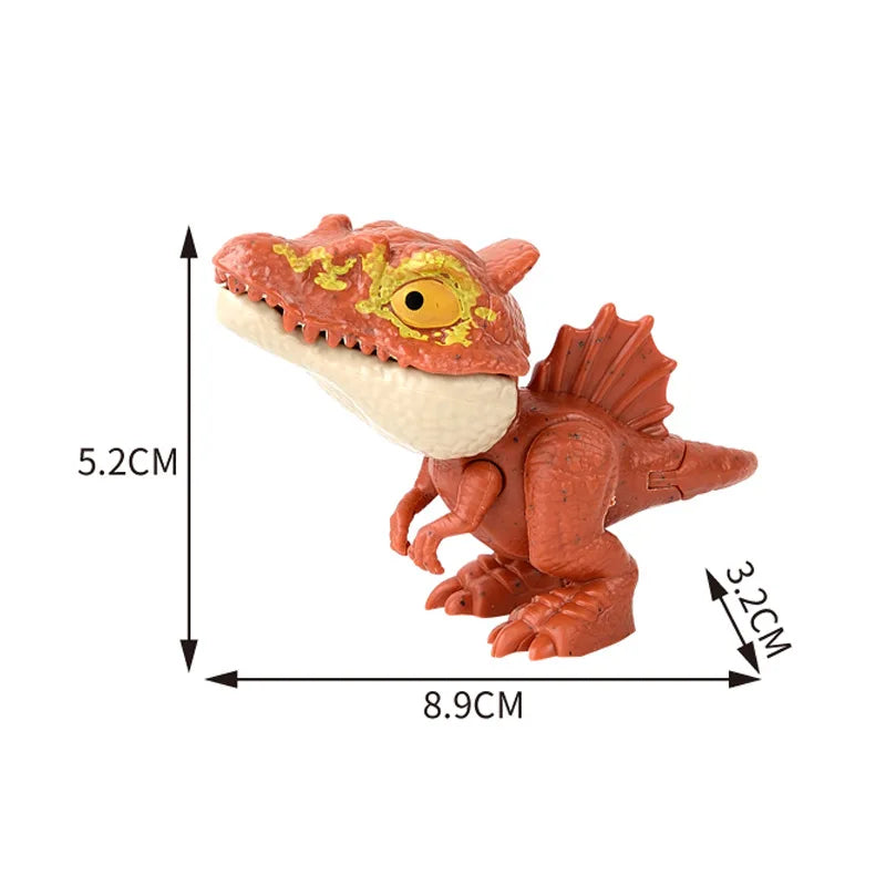Children Jurassic Biting Finger Dinosaur Animals Model Toys Movable Joints Tricky Chameleon Hippo Kids Birthday Christmas Gifts Elk-Valley 3D