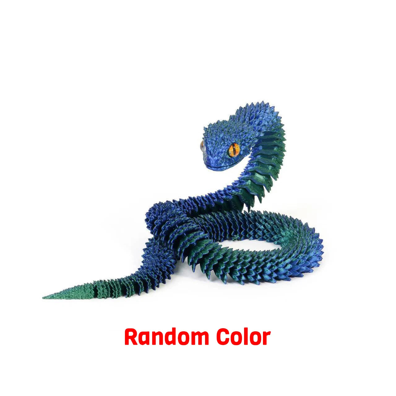 2026 New 3D Printed Snake Realistic Snake Statue Movable Joint Fidget Toys Simulation Snake Year Desk Ornament Animal Model Gift Elk-Valley 3D