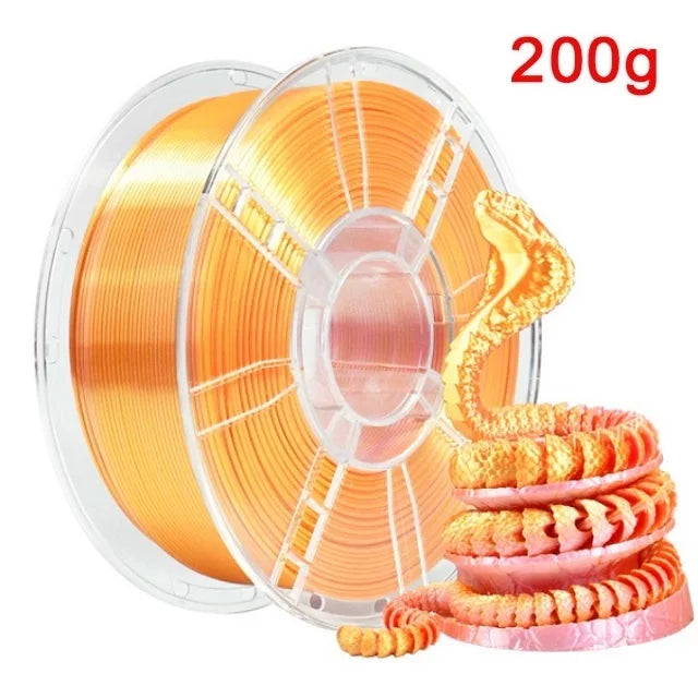 200G Dual Color Filament Silk PLA 1.75mm FDM 3D Printer Plastic Material Shiny Filament PLA Multicolor Black Red Blue Gold Elk-Valley 3D