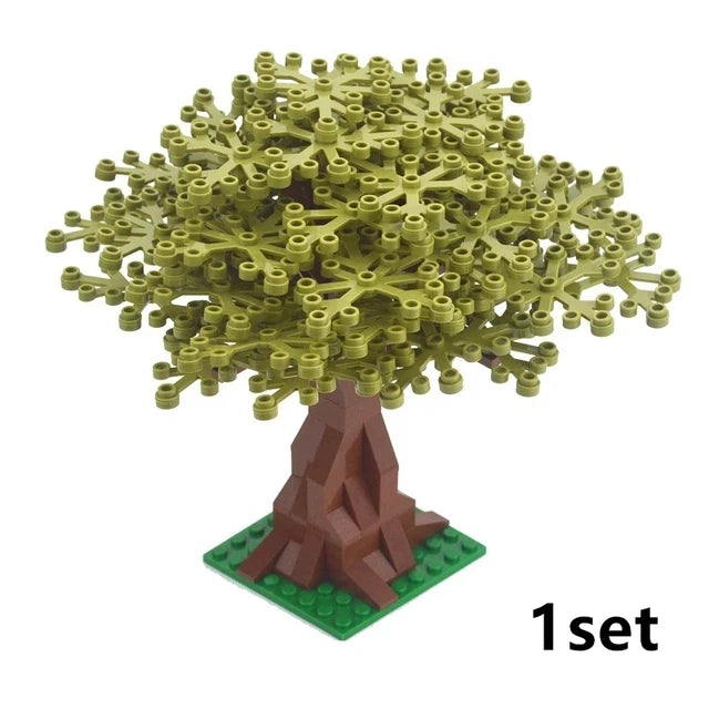 DIY Plant Tree City Bricks Assemble MOC Pine Christmas Tree Model Building Blocks Educational Sunflower Brick For Children Gifts Elk-Valley 3D