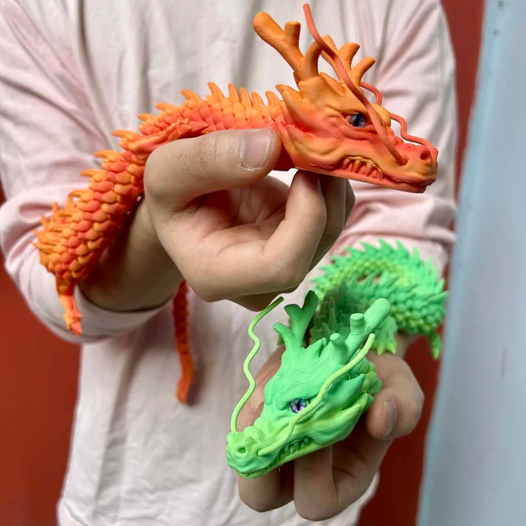 3D Printed Chinese Dragon Statue, Flexible 3D Printed Animal, Couple, Lover, Gift, 30cm/11.81 Inches, 60cm/23.62 Inches Elk-Valley 3D
