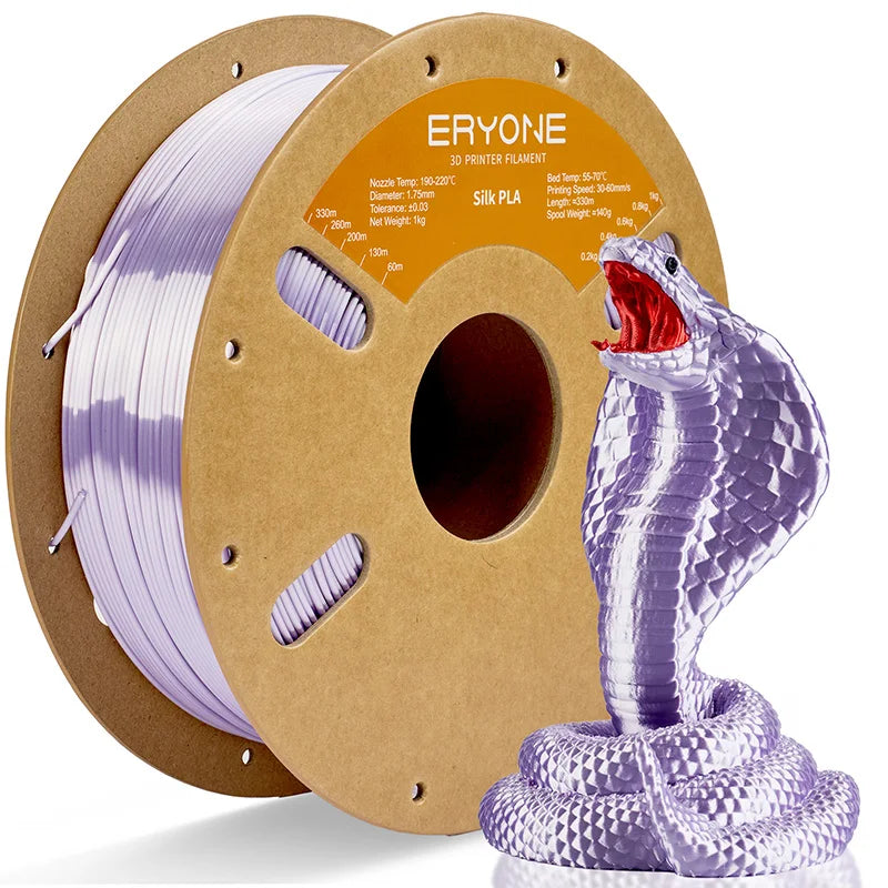 ERYONE 1KG Silk PLA 3D Printer Filament 1.75mm, Premium Silk Shiny Finish Single Color, Glossy Smooth Surface 1kg Spool Elk-Valley 3D