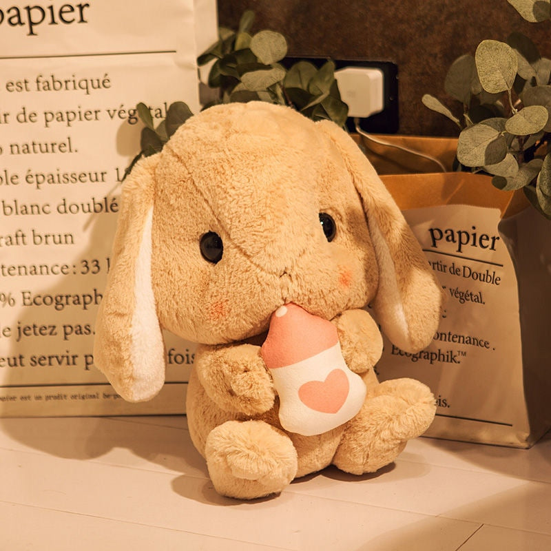43cm Cute Stuffed Rabbit Plush Toy Soft Toys cushion Bunny Kid Pillow Doll Birthday Gifts for Children Baby Accompany Sleep Toy Elk-Valley 3D