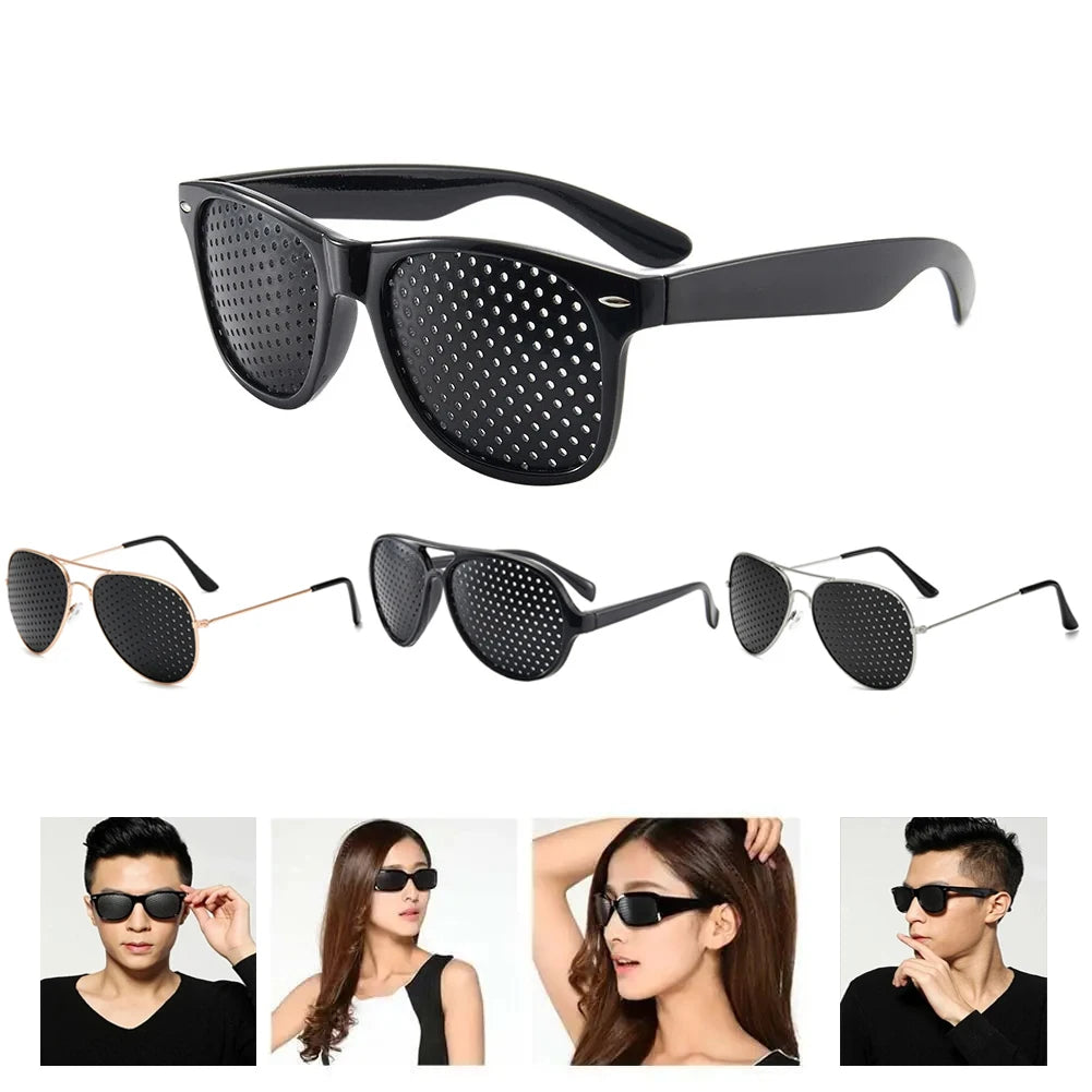 1-5PCS Anti-myopia Astigmatism Glasses With Holes Vision Correction Fatigue Pin Hole Glasses For Men Women Eyesight Improvement Elk-Valley 3D