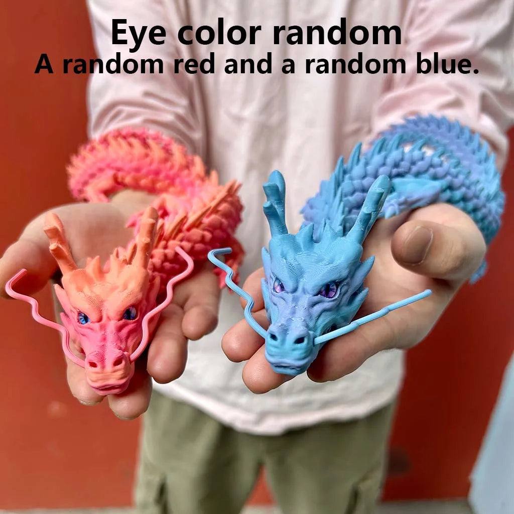 3D Printed Chinese Dragon Statue, Flexible 3D Printed Animal, Couple, Lover, Gift, 30cm/11.81 Inches, 60cm/23.62 Inches Elk-Valley 3D