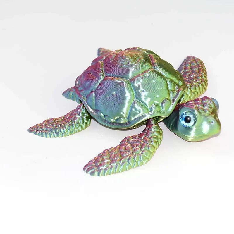 3D Printed Turtle Multi Joint Movable Ornament Versatile Shapes Creative Home Office Desktop Ornament 2025 New Year Gift Crafts Elk-Valley 3D