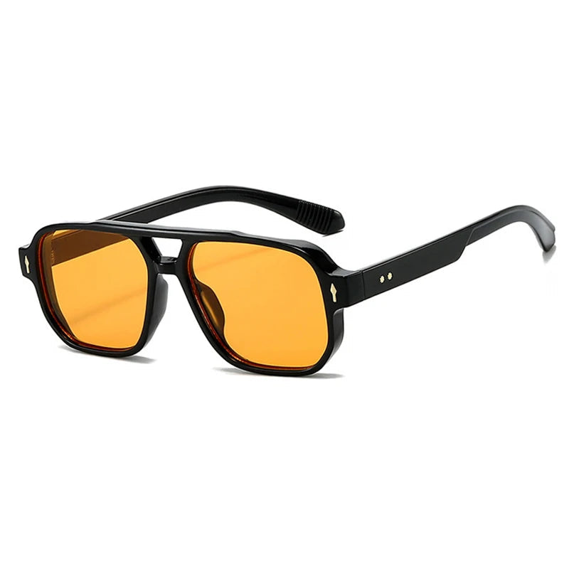 1pcs/4pcs Brand Fashion Square Women Men Sunglasses Retro Rivets Women Brand Designer Shades UV400 Sun Glasses Shades Elk-Valley 3D