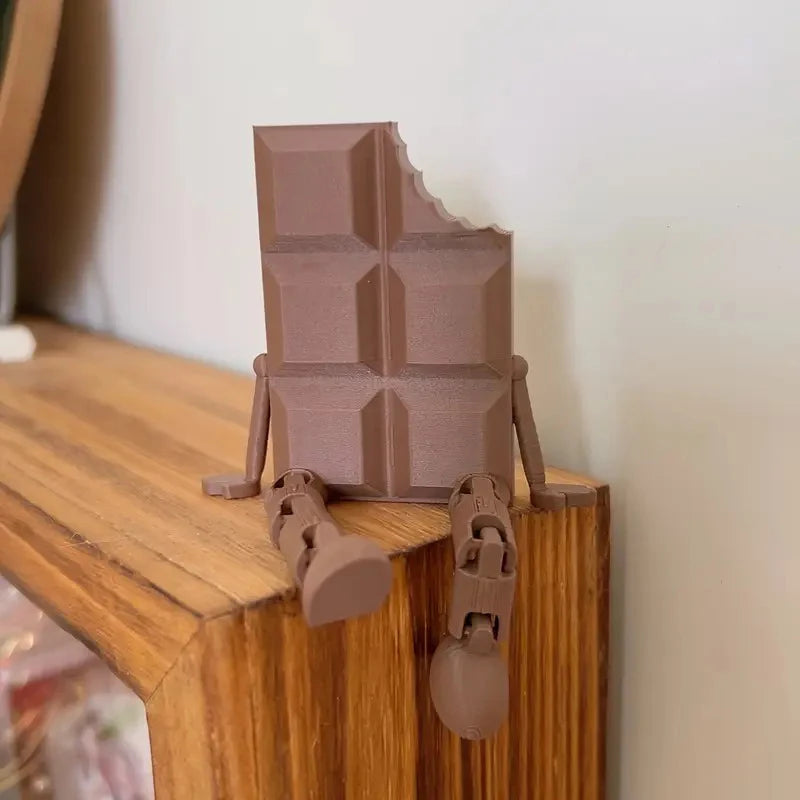 3D Printed Chocolate Sculptures Realistic Figurines with Movable Joints Decorative Desktop Ornaments for Home Office Elk-Valley 3D