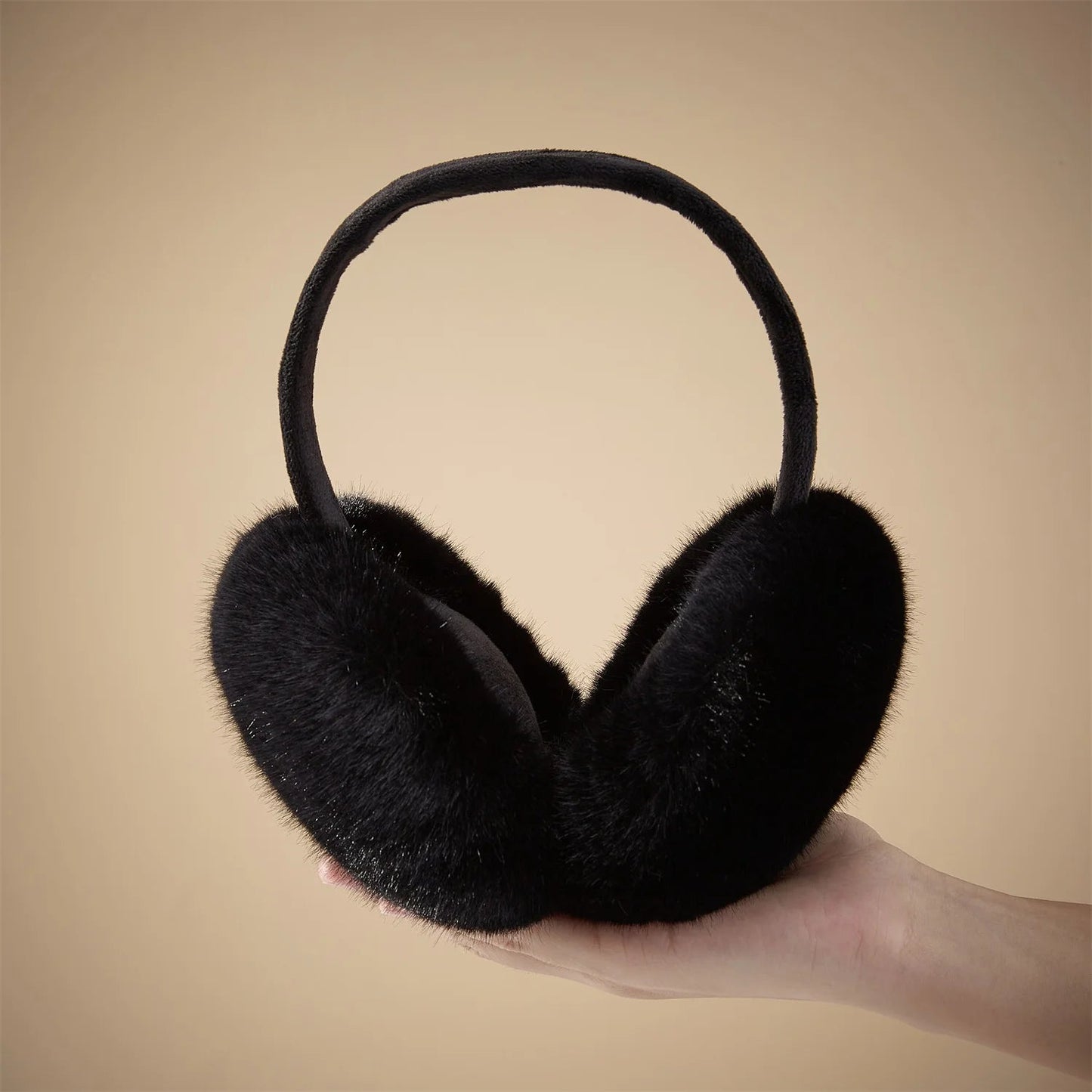 Anjj High Quality Earmuffs Faux Rabbit Fur Hang Ear Cover Warm Winter Ear Muffs Fur Earmuffs Unisex Adult Ear Warmer Fold Elk-Valley 3D