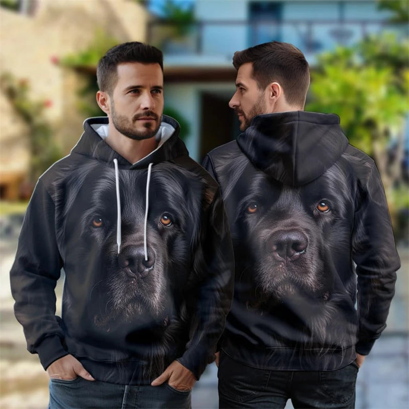 Men's Hoodies Dog Face 3D Printed Tops Autumn Harajuku Fashion Chihuahua Graphic Sweatshirts Pet Pullovers  Casual Animal Tops Elk-Valley 3D
