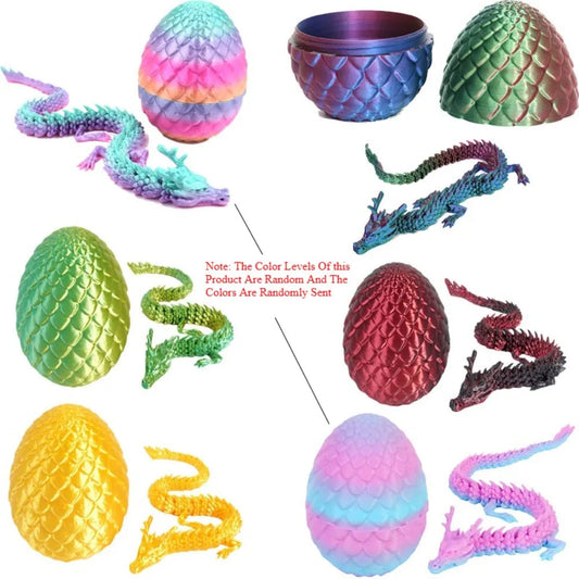 3D Printed Dragon Eggs, Containing Little Dragons, Easter 3D Movable Eggs, Stress-Relieving Toys, Surprise Printed Animal Toys Elk-Valley 3D