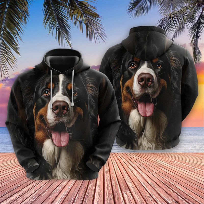Men's Hoodies Dog Face 3D Printed Tops Autumn Harajuku Fashion Chihuahua Graphic Sweatshirts Pet Pullovers  Casual Animal Tops Elk-Valley 3D