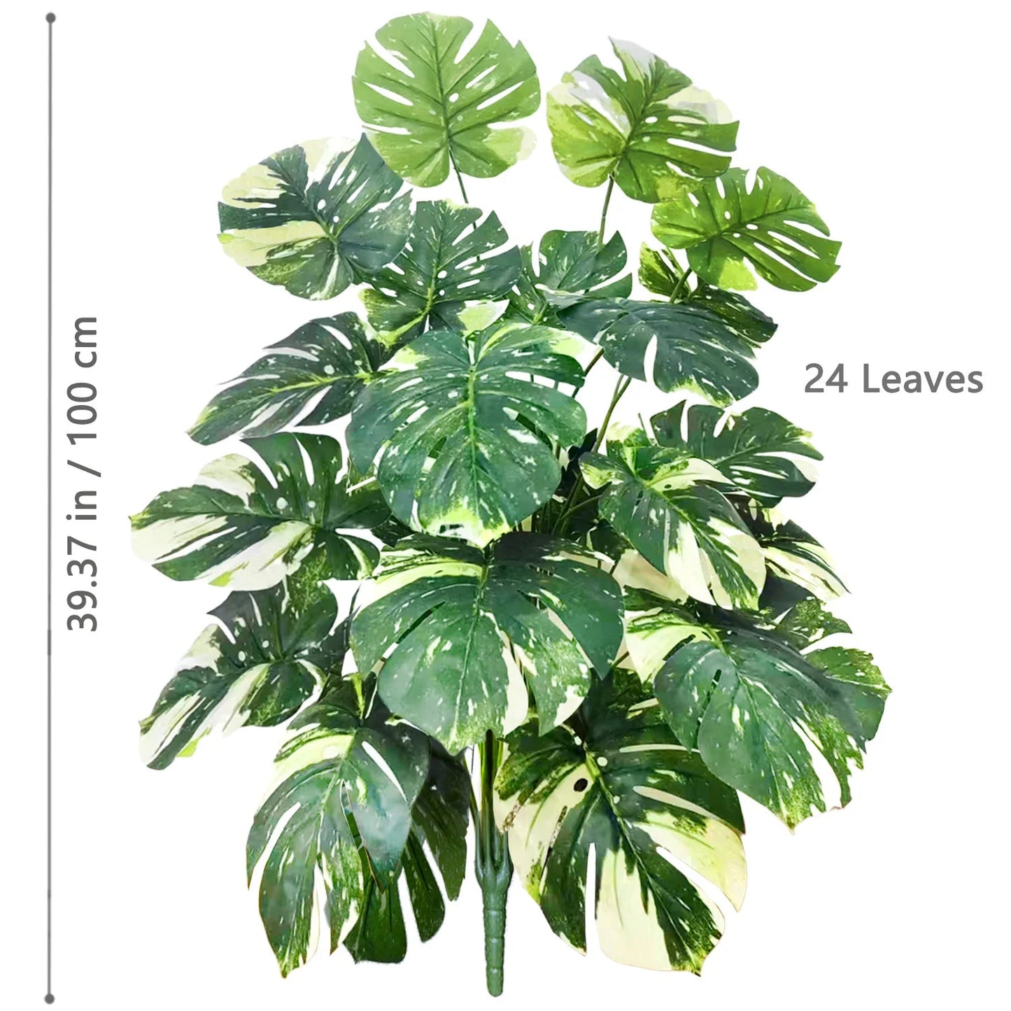 52-104cm(40.94in)  Artificial Monstera Plant Fake Palm Tree Plastic Turtle Leaf Green Plant for Home Garden Room Office Decor Elk-Valley 3D