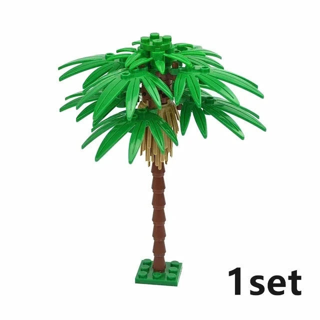 DIY Plant Tree City Bricks Assemble MOC Pine Christmas Tree Model Building Blocks Educational Sunflower Brick For Children Gifts Elk-Valley 3D