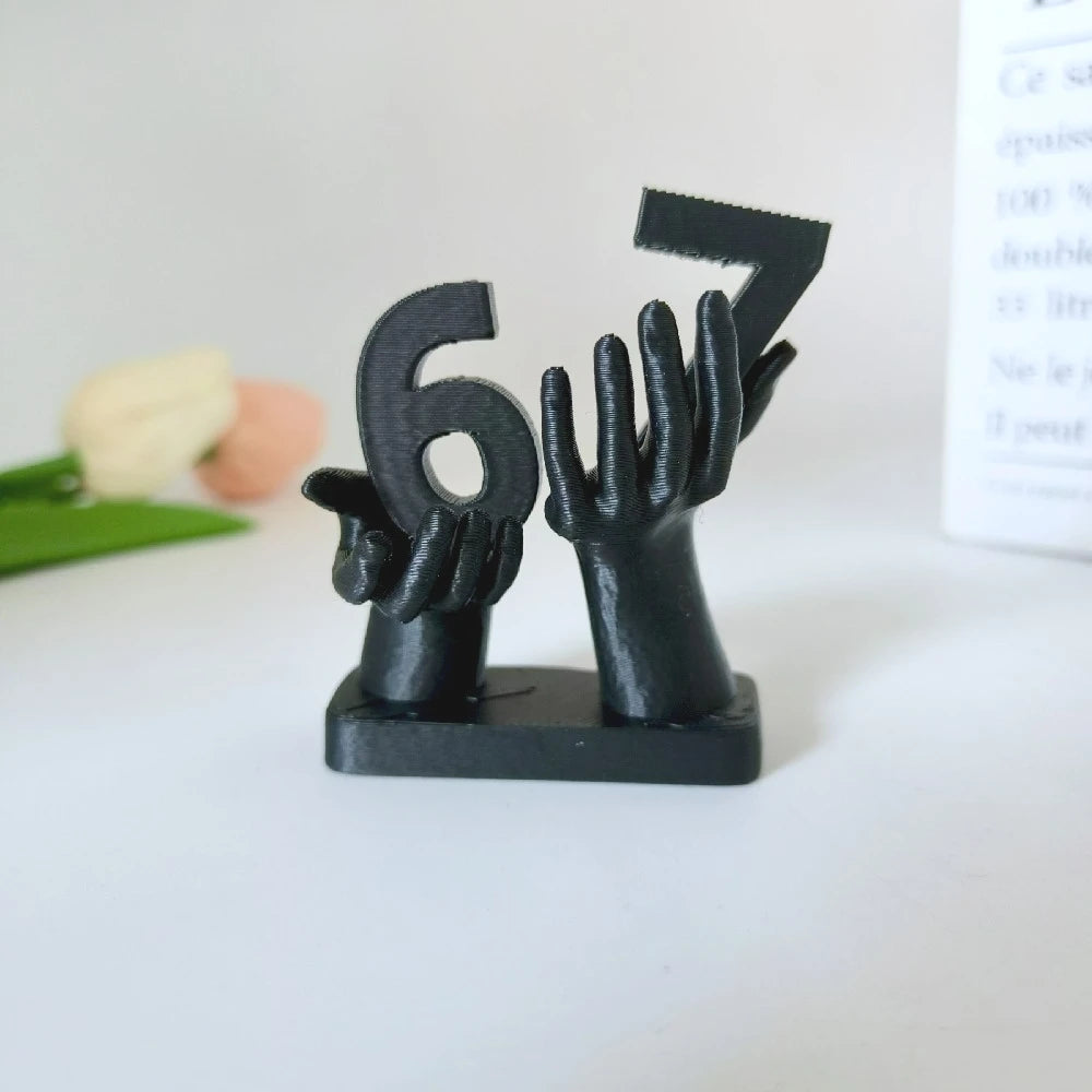 3D Printed Figurine Holding Digital Italian Brain Rot Math 67, Funny and Funny Meme Figurine Holding Digital 67 Sculpture Elk-Valley 3D