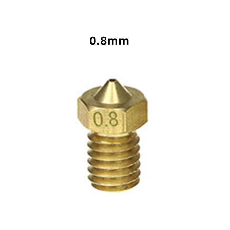 10PCS  3D Printer V6 M6 Threaded Brass Nozzle 0.2/0.25 0.3/0.4/0.5/0.6/1.0mm for 1.75/3.0mm Filament E3D V5 V6 Hotend Extruder Elk-Valley 3D