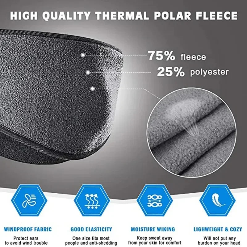 Cold Weather Ear Warmer Headband Winter Ski Muffs Non-Slip Fleece Ear Cover for Women Men Outdoor Sports Cycling Earmuffs Elk-Valley 3D