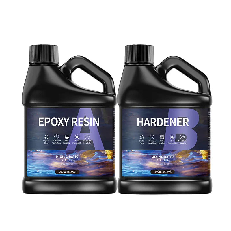 1:1 AB Epoxy Resin Glue Kits 500/1000ml High Adhesive Hardener Crystal Glue Set For DIY Resin Mold Jewelry Making Supplies Elk-Valley 3D
