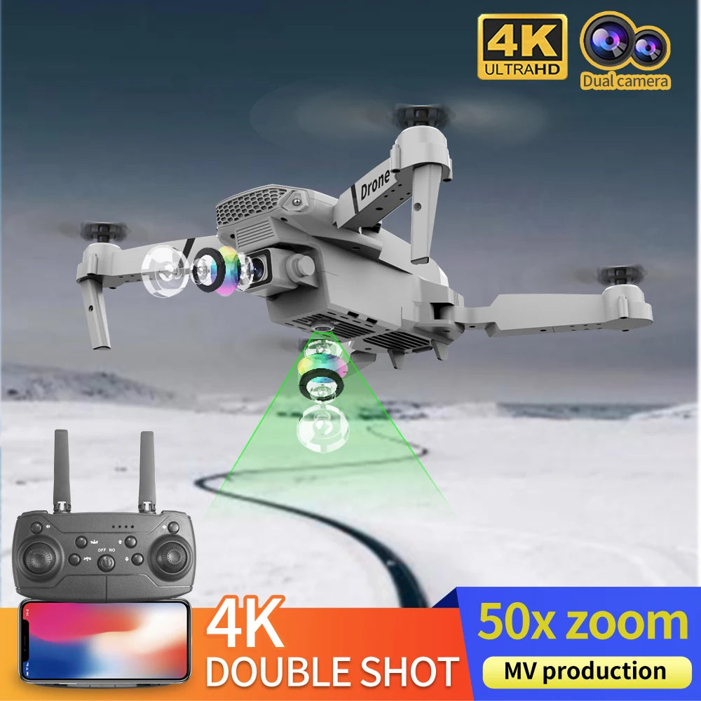 E88 Mini Drone Profesional 180° Electric Adjustable Obstacle Avoidance Bushless Uav 15000M Quadcopter toy Elk-Valley 3D