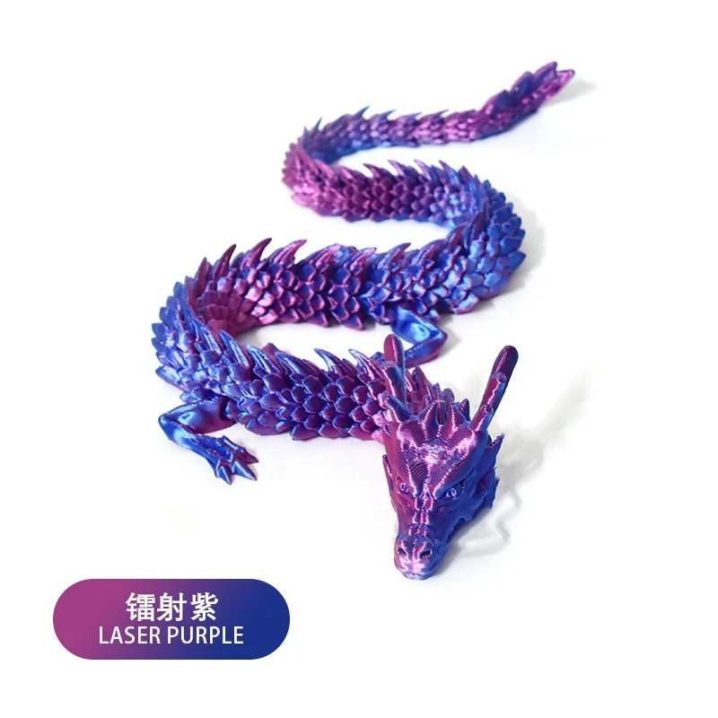 30/60cm 3D Printed Chinese Dragon Figurine Toys Full Body Joints That Can Move Dragon Model Ornaments Toys for Kids Xmas Gift Elk-Valley 3D