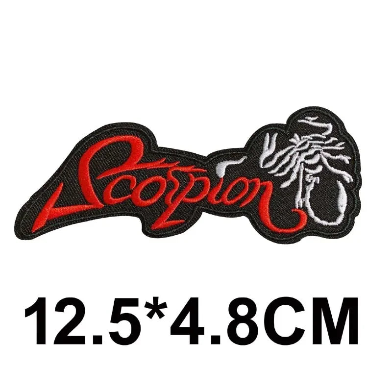 5PCS/ Text Clothing Stickers Fabric Applique Embroidery Iron On Patches,Punk Rock Music Band Badges Clothes Striped Sewing Patch Elk-Valley 3D